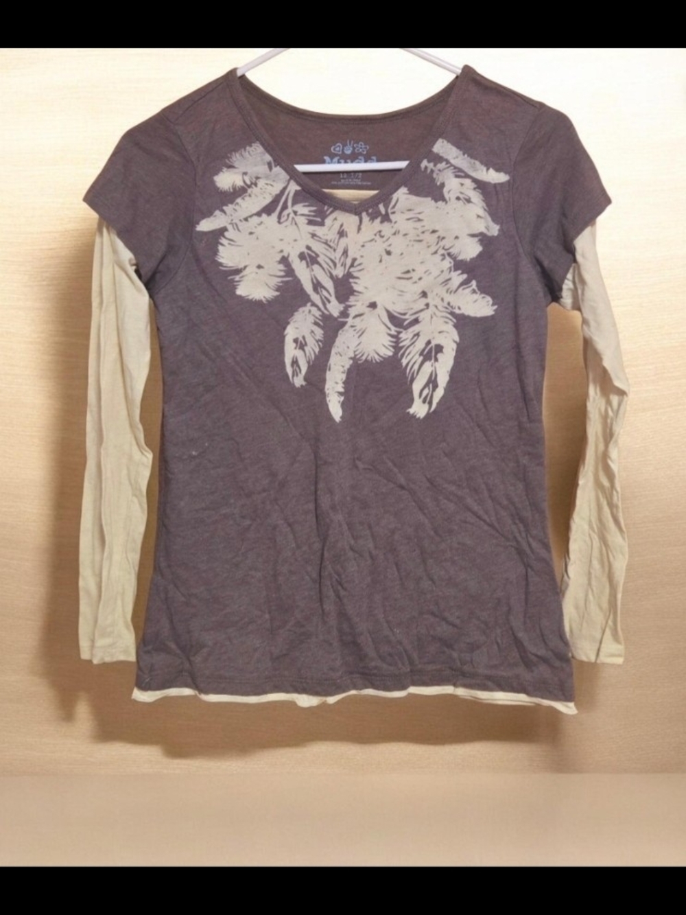 MUDD GRAY GIRL TOP WITH LONG SLEEVES